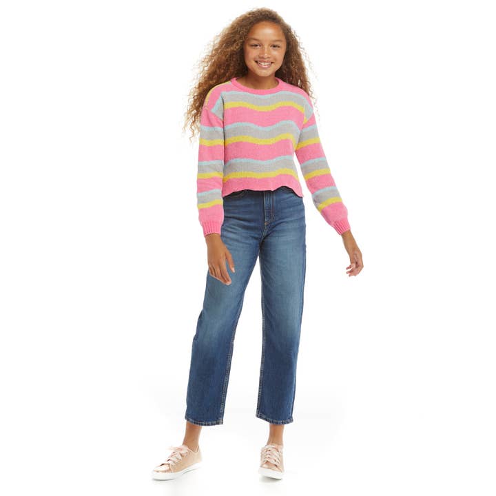 Girls Tween Wavy Chenille Hem Sweater for wholesale on Faire