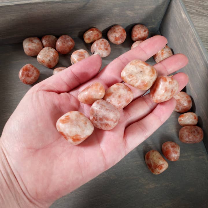 Keystone Crystals - Wholesale Spiritual Stone/Crystal - Sunstone Tumbled Stones Sold by the 1 Pound Bag2