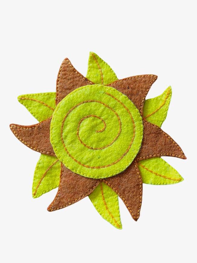 Felt Trivet, Spiral Sun for wholesale by Ganesh Himal Trading