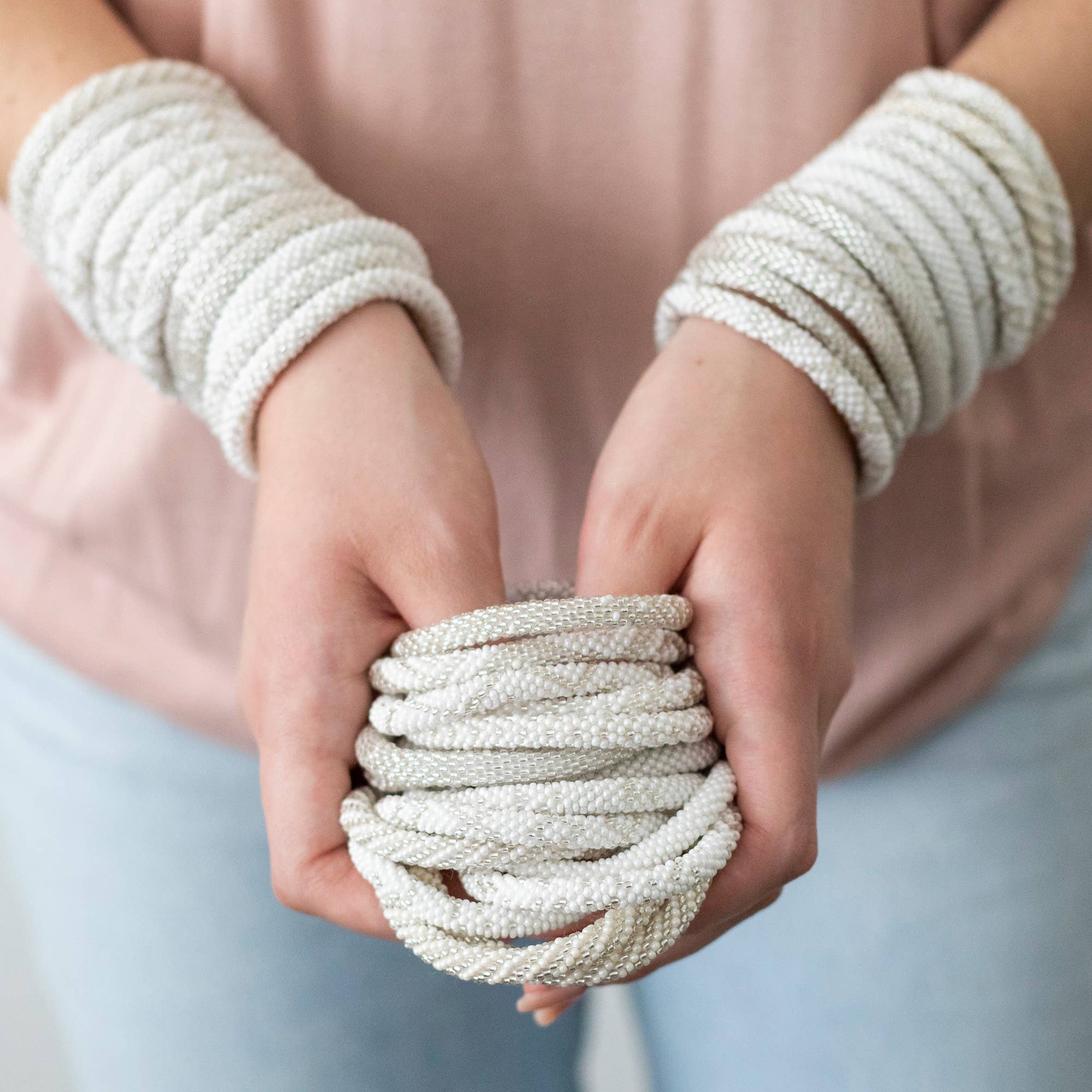 Aid Through Trade - Wholesale Jewelry Set - Roll-On® Bracelets Pearl - Set of 123