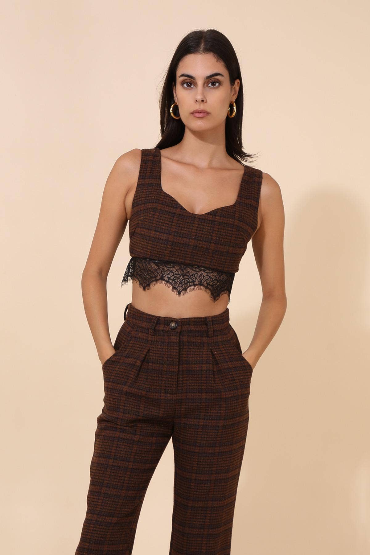 Daphnea - Wholesale Bralette - Women's - 31588 PLAID BRA