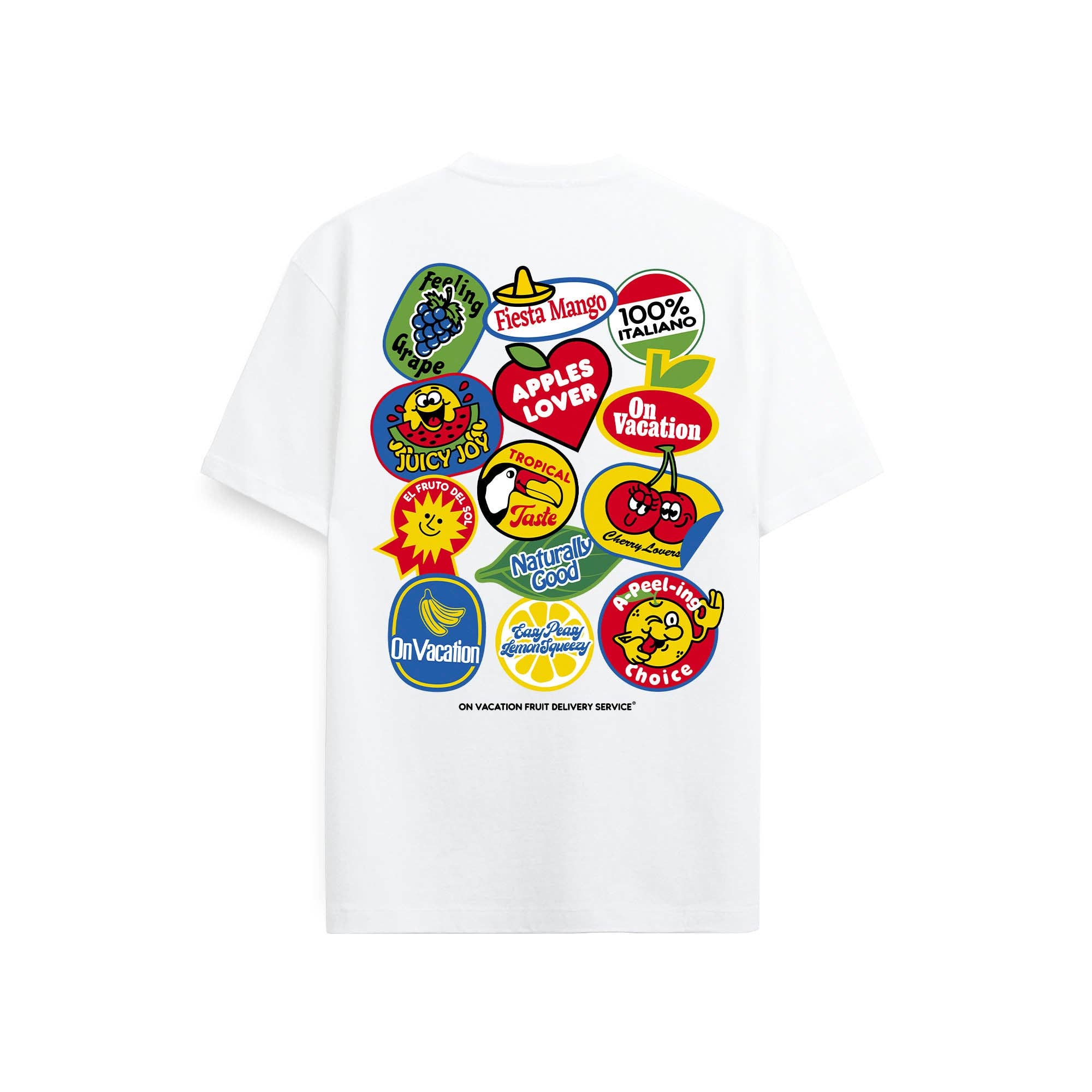 Fruit Stickers T-Shirt - White for wholesale on Faire0