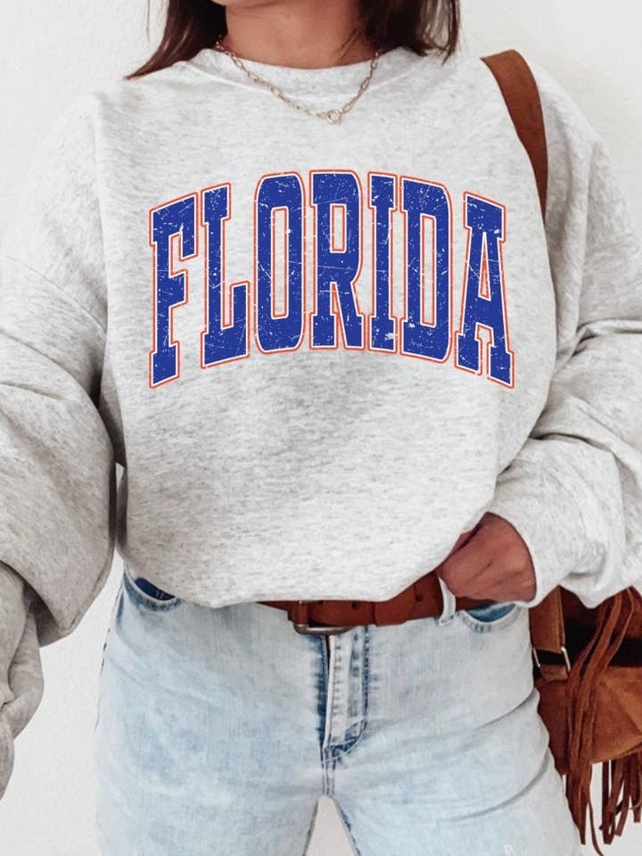 Florida Sweatshirt, Vintage arch Florida crewneck for wholesale by Sweet Carolines Boutique