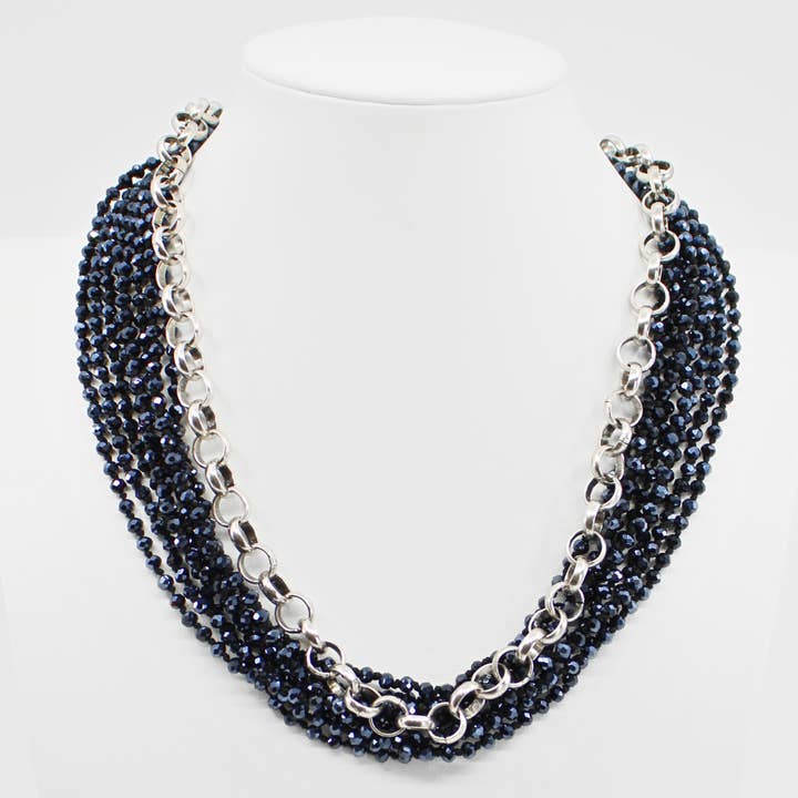 Katia Designs - Wholesale Beaded/Pearl Necklace - Multi-Strand Original Layering Necklace with Chunky Chain Limited Edition4