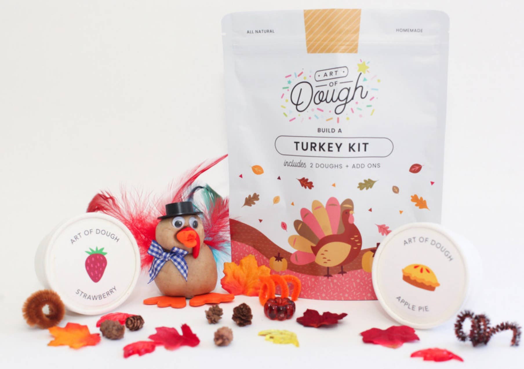 Art of Dough - Wholesale DIY Craft Kit - Kids - Build a Turkey Playdough Kit