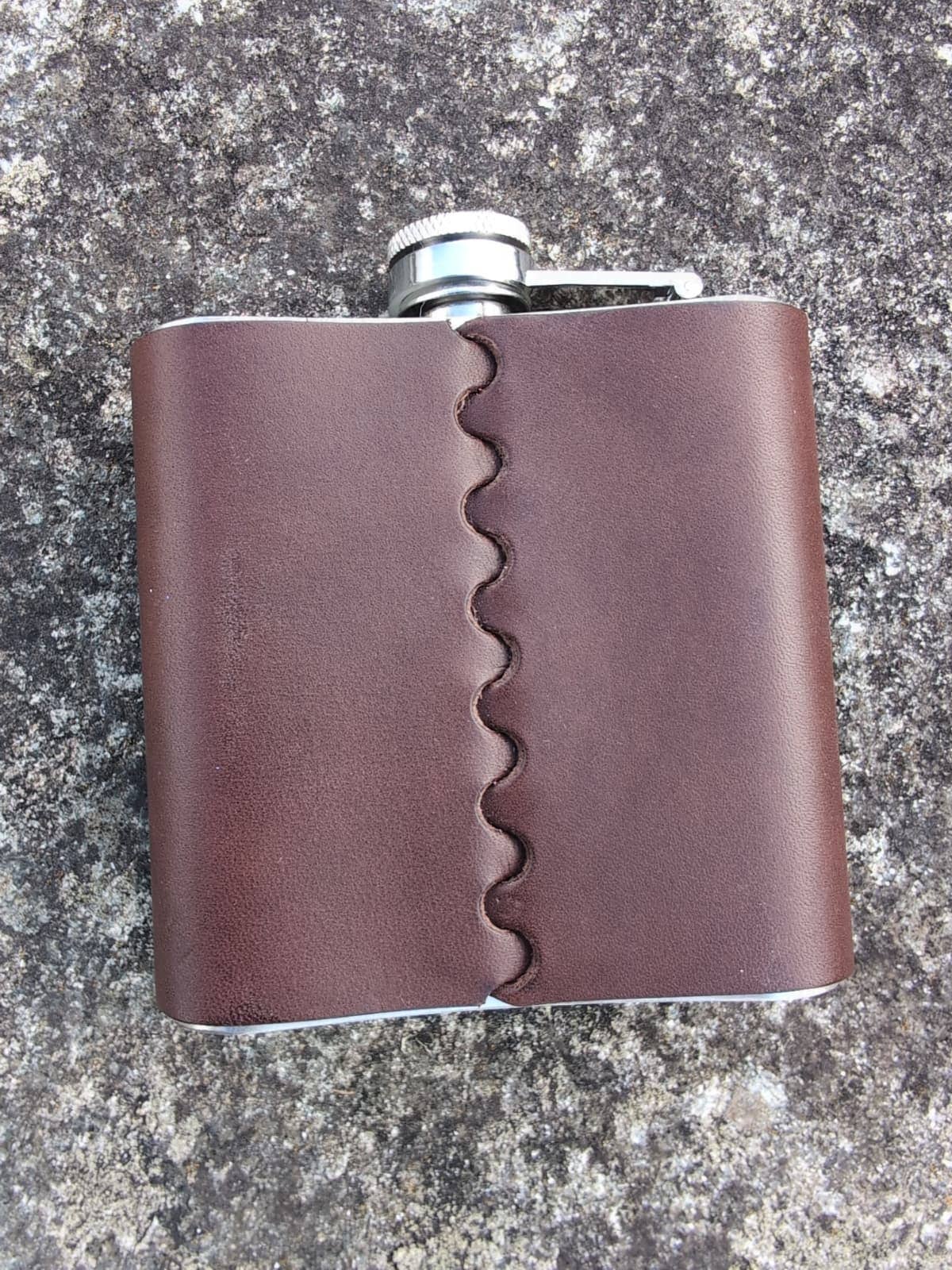 J Boult Designs - Wholesale Drink Huggers & Koozies - Shotgun Cartridge Leather Hip Flask — Hunting Gift for Him5