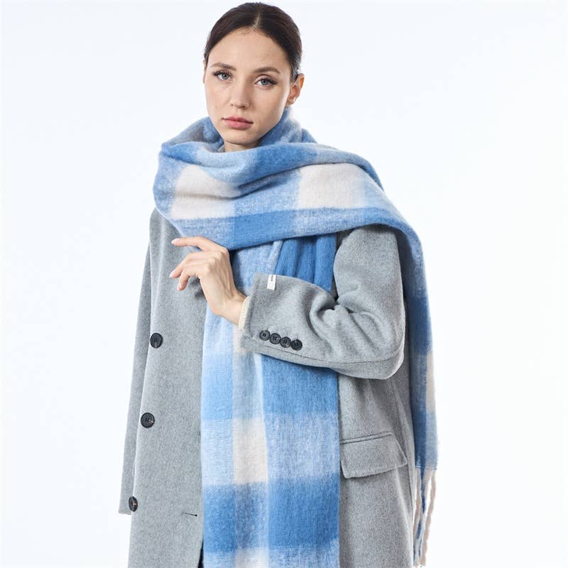 Sweetkama - Vente Écharpe – femme - Écharpe quotidienne à carreaux AC pour femmes SKAS420141