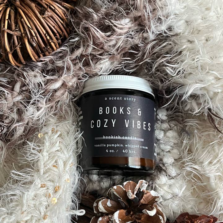 A Scent Story Candle Co - Wholesale Jar/Filled Candle - Books & Cozy Vibes - Bookish Candle | Book Themed Candle