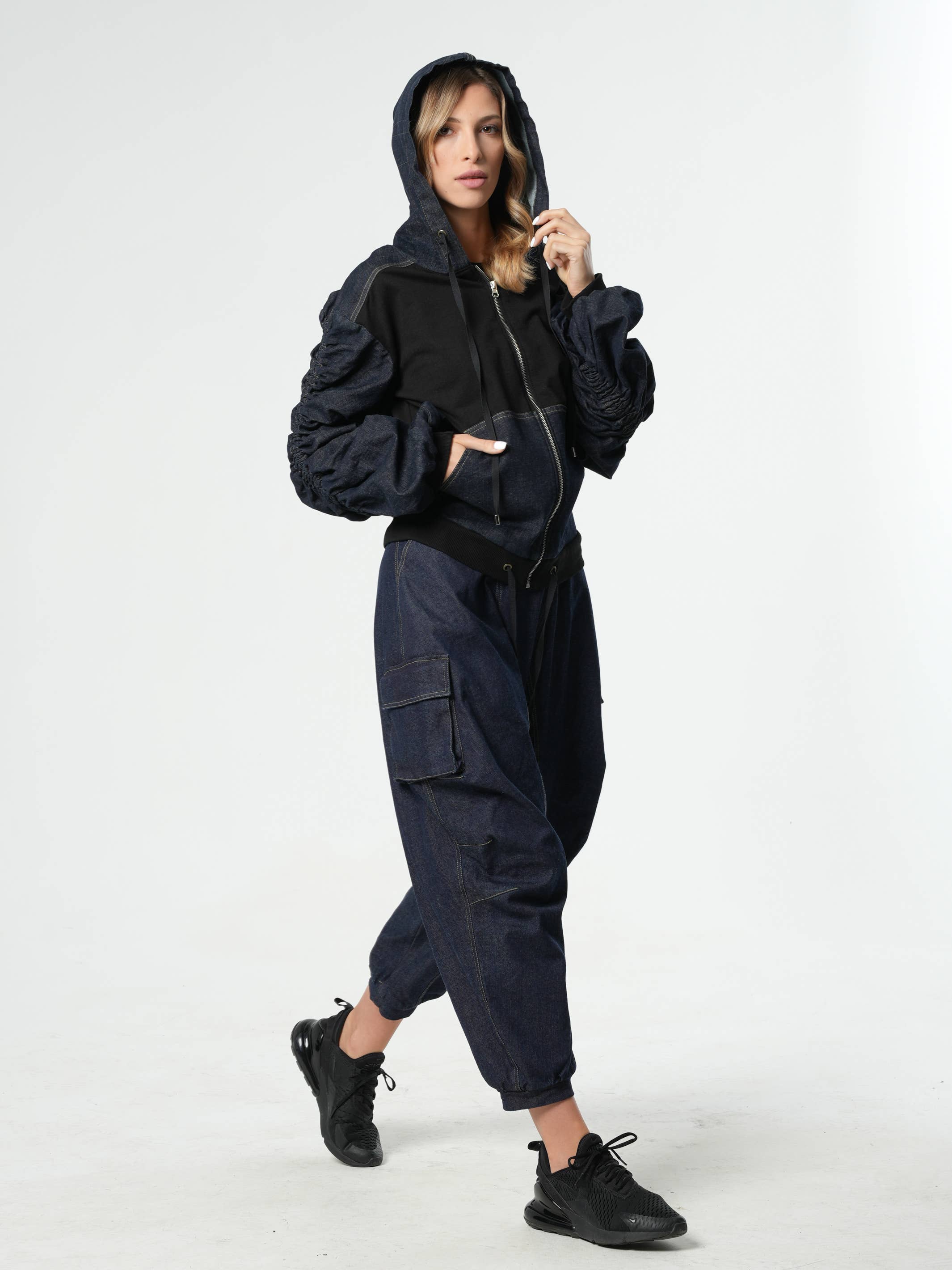 Metamorphoza - Wholesale Jacket - Women's - Denim Hooded Jacket5
