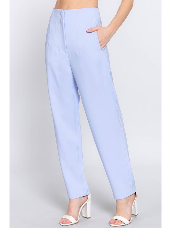 Active Basic | Active USA - Wholesale Pants - Women's - High Waist Pintuck Detail Long Pants12