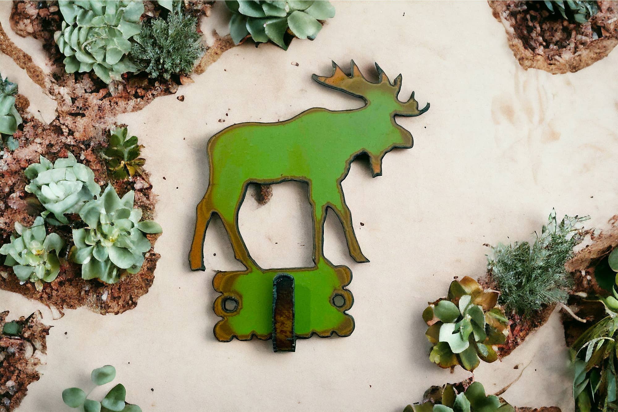 Iron Jewel - Vendita all'ingrosso Gancio da parete - Moose key Hook Wall Organizza la cucina souvenir della cabina del lodge0
