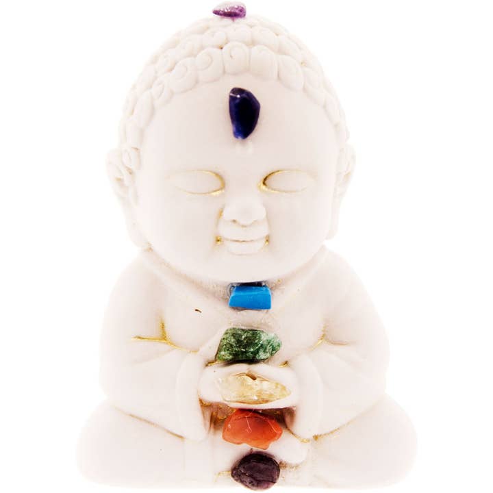 Gypsum Cement Buddha Figurine - Chakras (Each) for wholesale by Kheops International