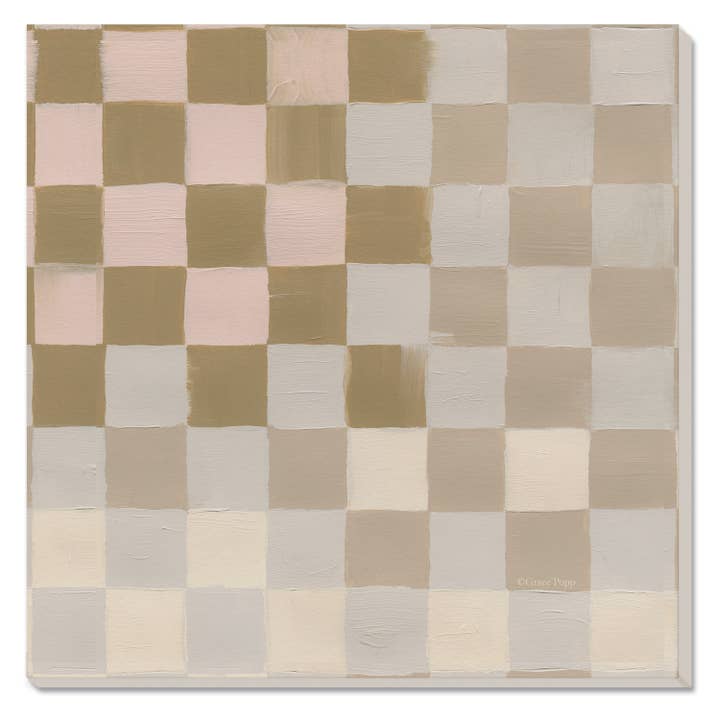 Sottopentola in Pietra Ceramica Millennial Checkers Quadrato 8" per la vendita all'ingrosso da parte di CounterArt/Highland Home/Thirstystone