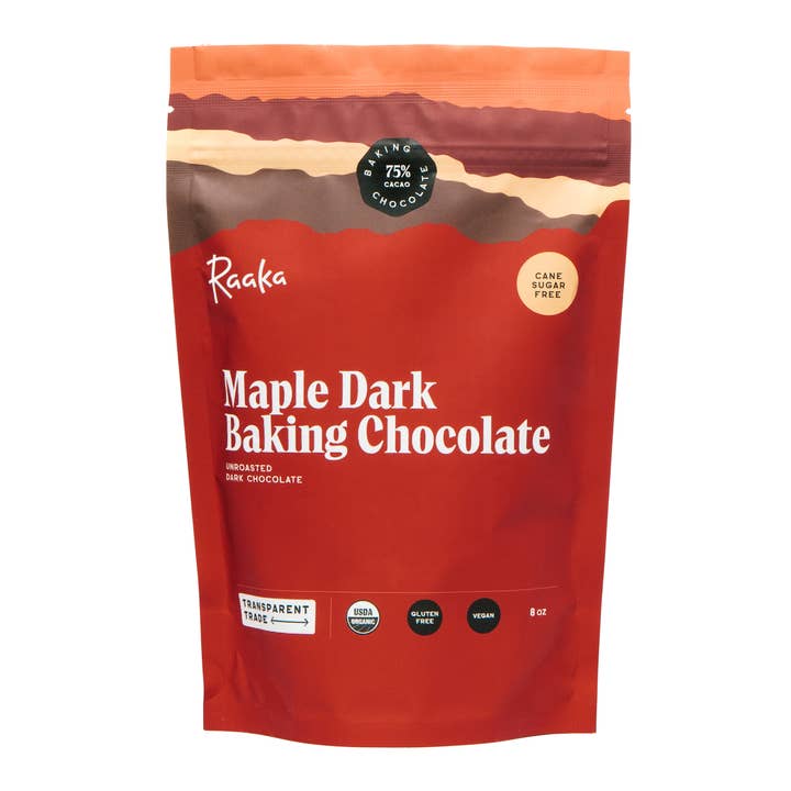 75% Maple Dark Baking Chocolate for wholesale by Raaka Chocolate