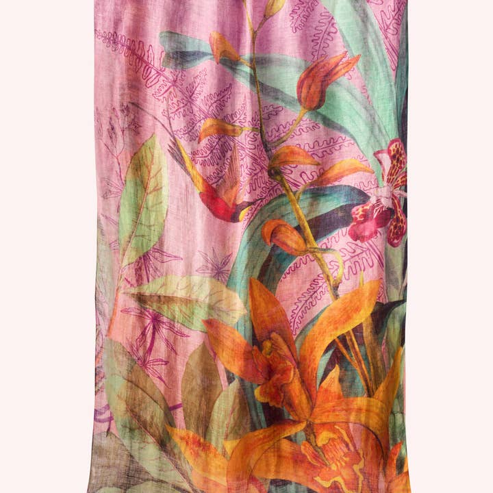 Purple Linen/Cotton Scarf - Botany Bliss - Lavender for wholesale on Faire1