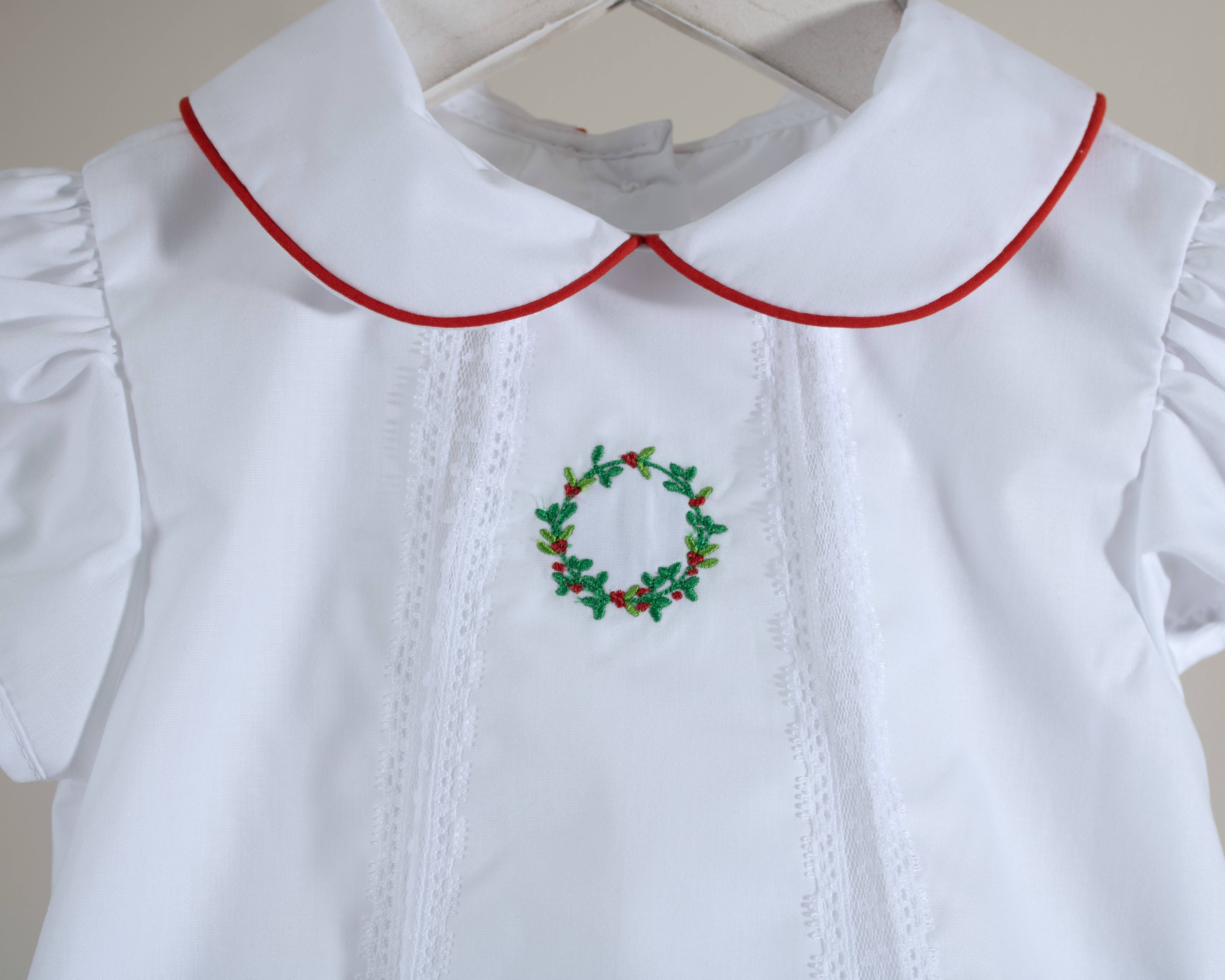 Baby Blessings Clothing - Wholesale Dress - Baby - Christmas Wreath Ruby Dress2