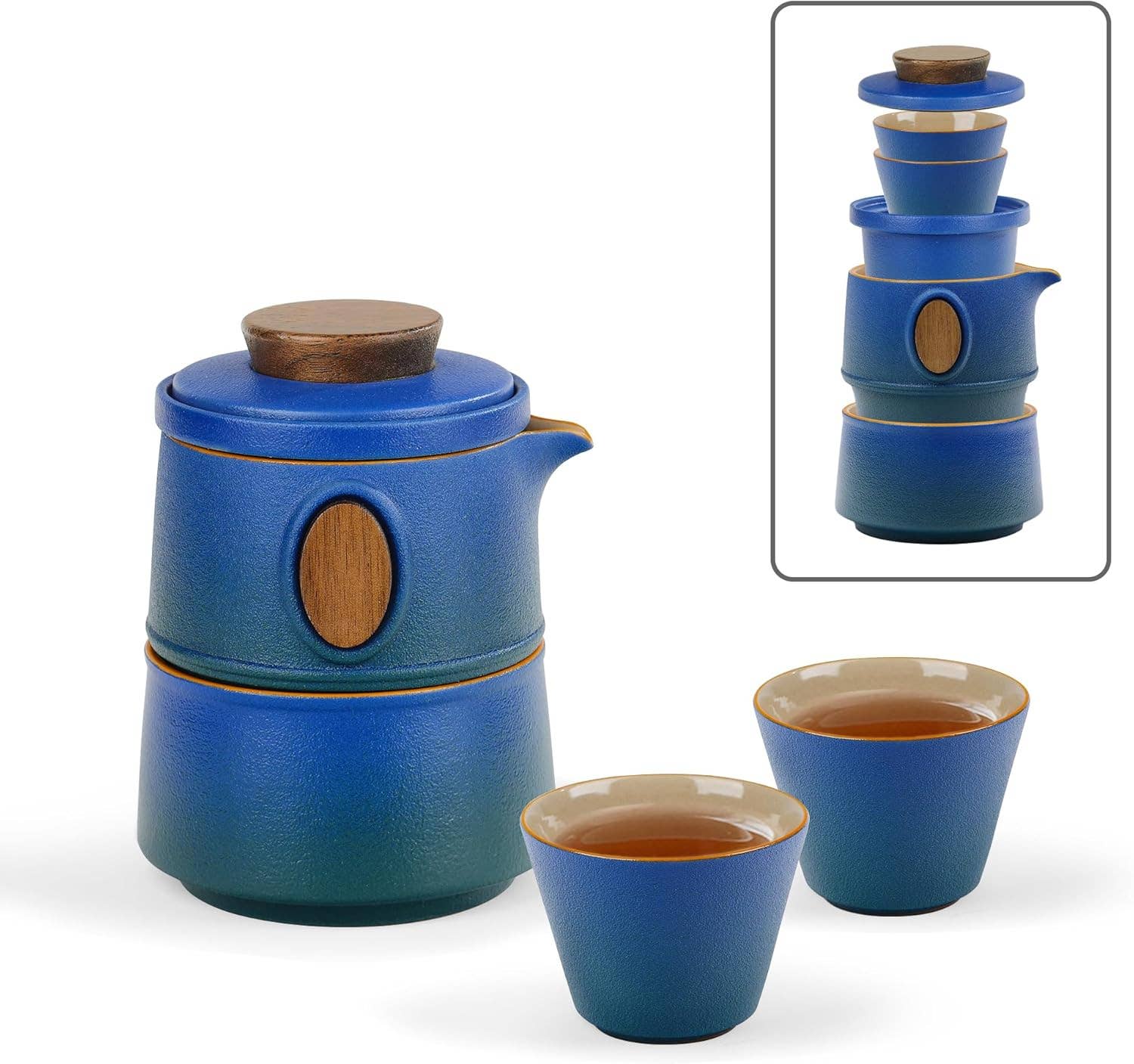 VIGOR - Wholesale Tea Set - Portable Outdoor Ceramic Teapot Set Travel-friendly Porcelai1
