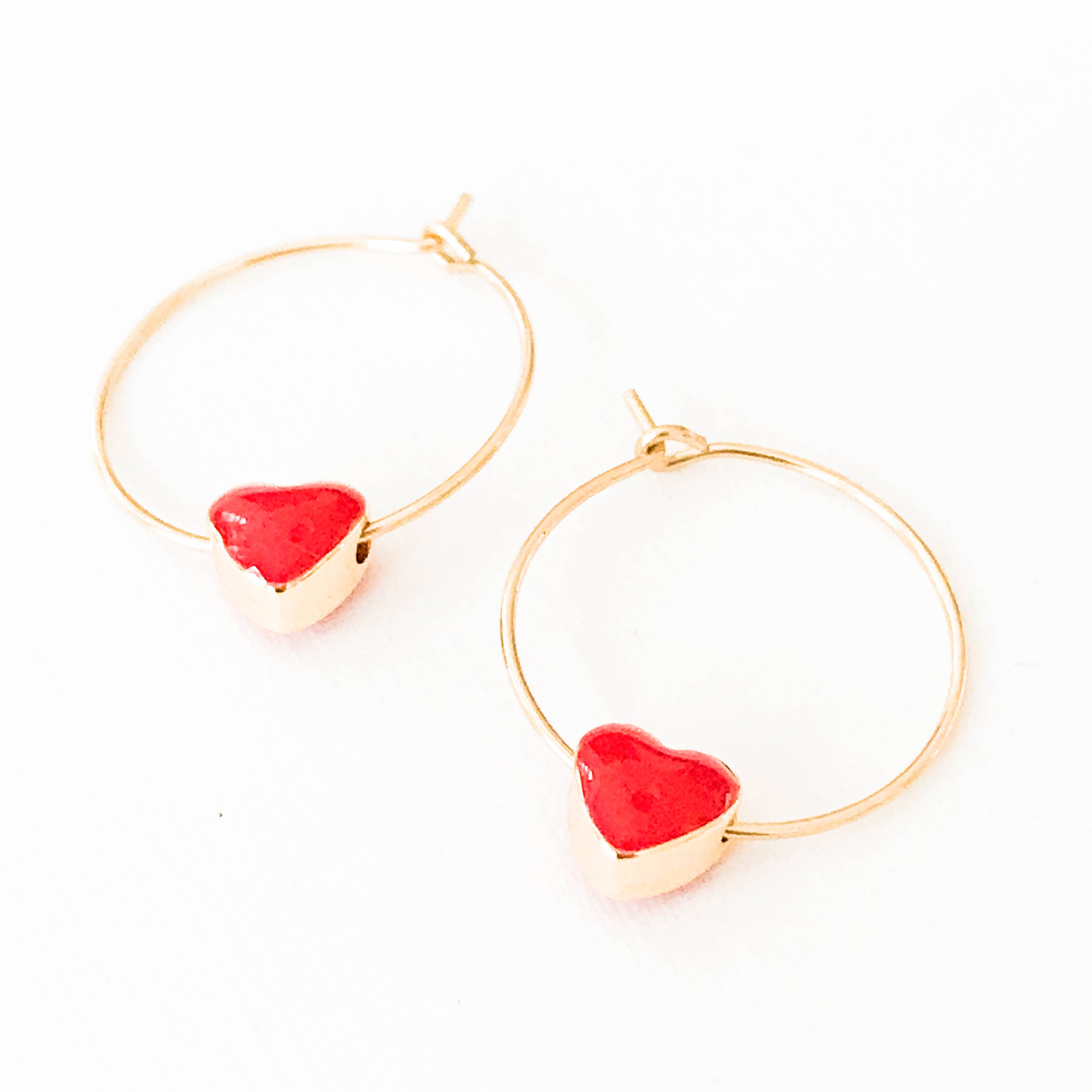 Valentine Earrings Bohemian Statement Earrings Hypoallergenic Earrings Red Heart Dangle Genuine Leather Cork Earrings Gifts for Her