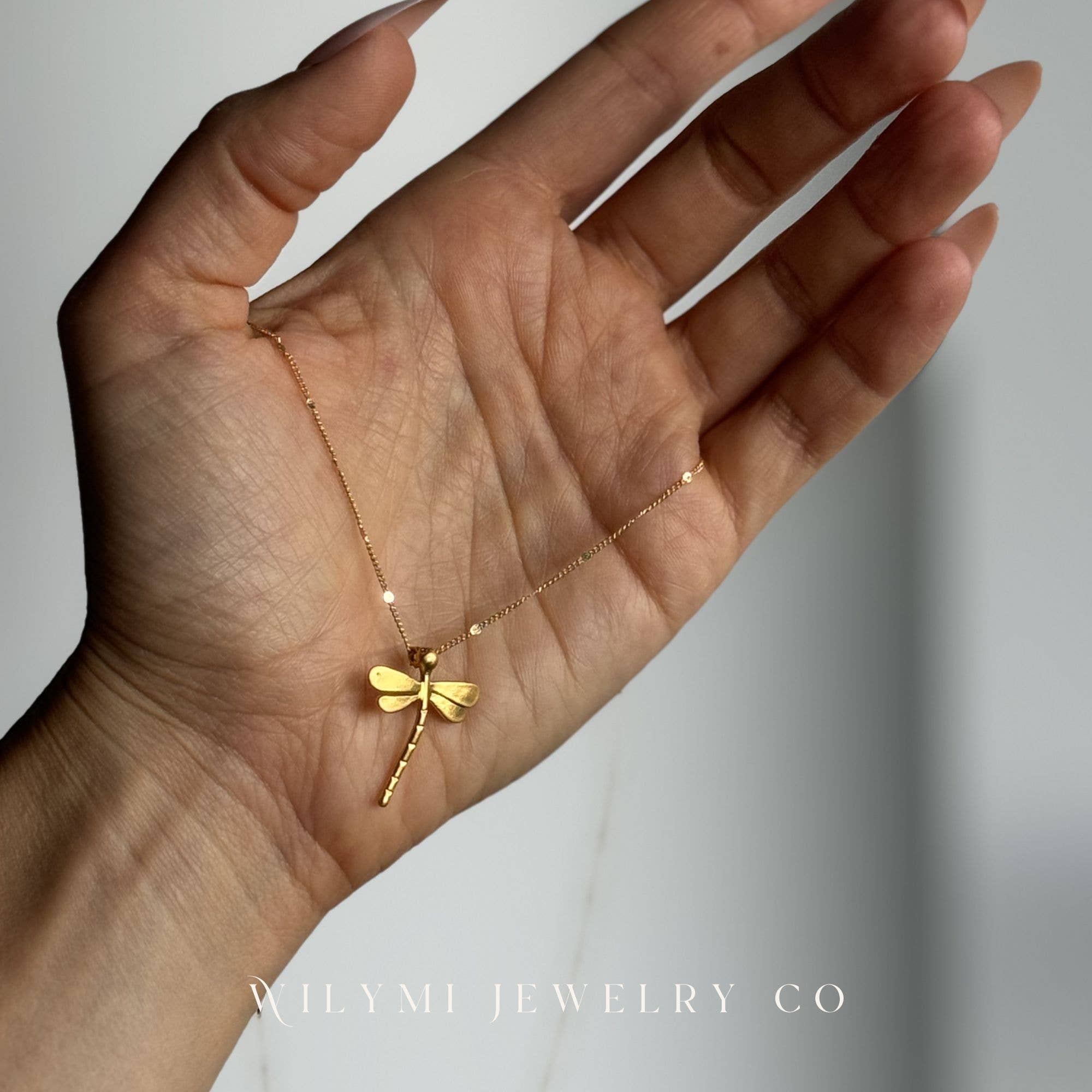 WILYMI Jewelry Co - Wholesale Pendant/Charm Necklace - Mini Dragonfly Necklace | Gold Filled | Sparkling 5