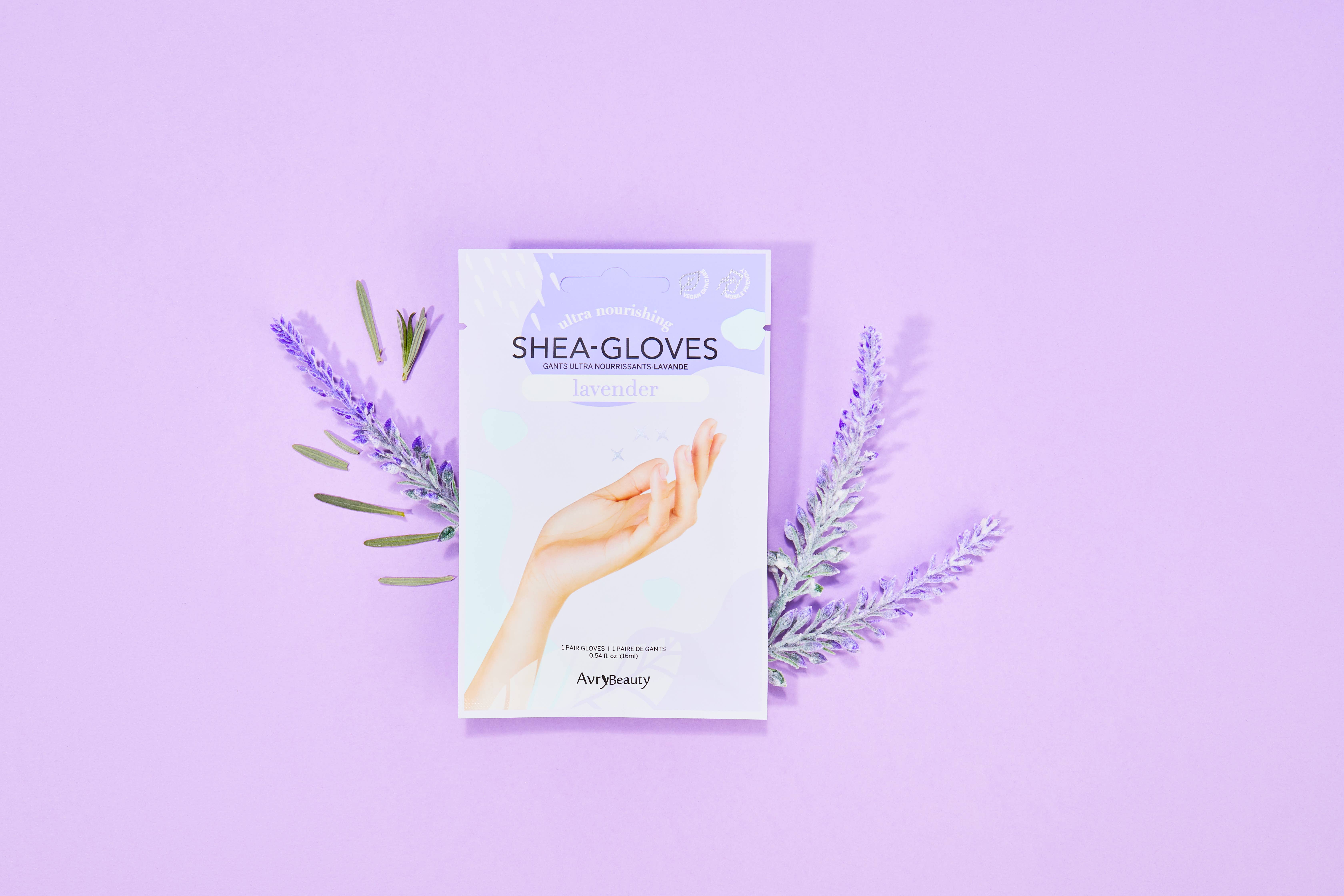 AvryBeauty – wholesale Moisturising gloves – Shea Butter Gloves - Lavender3