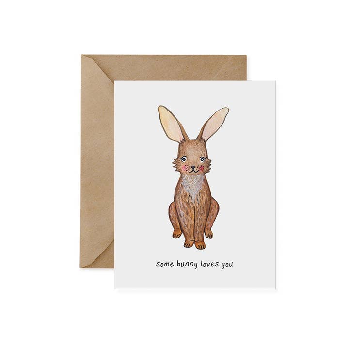 Red and Wolf Paper Company - Wholesale Love Card - Riverine Rabbit "Some Bunny Loves You" Card