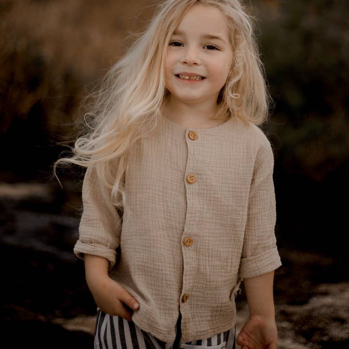 Camisa The Island - Beige para venta al por mayor de Bondi Booti Baby