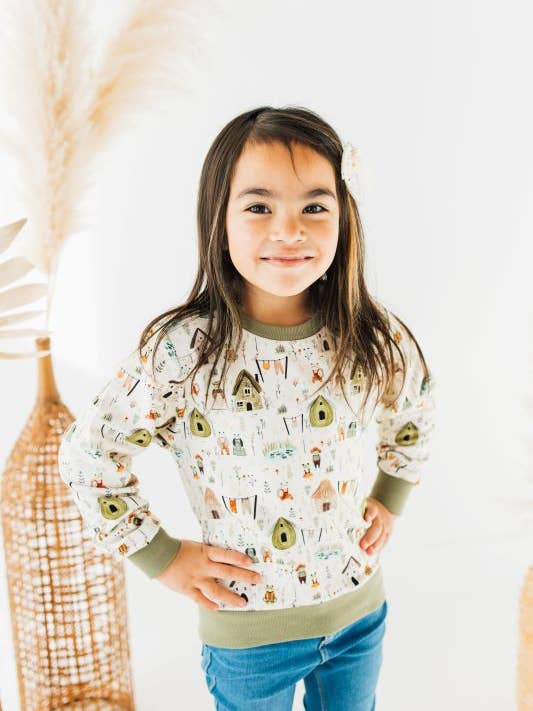 Hoppy Homestead sweatshirt met ronde hals voor wholesale door Wildwoven