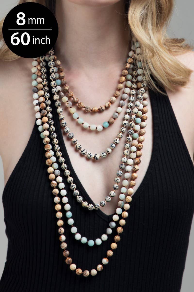 Urbanista - Wholesale Beaded/Pearl Necklace - Semi Precious 8mm Long Necklace4