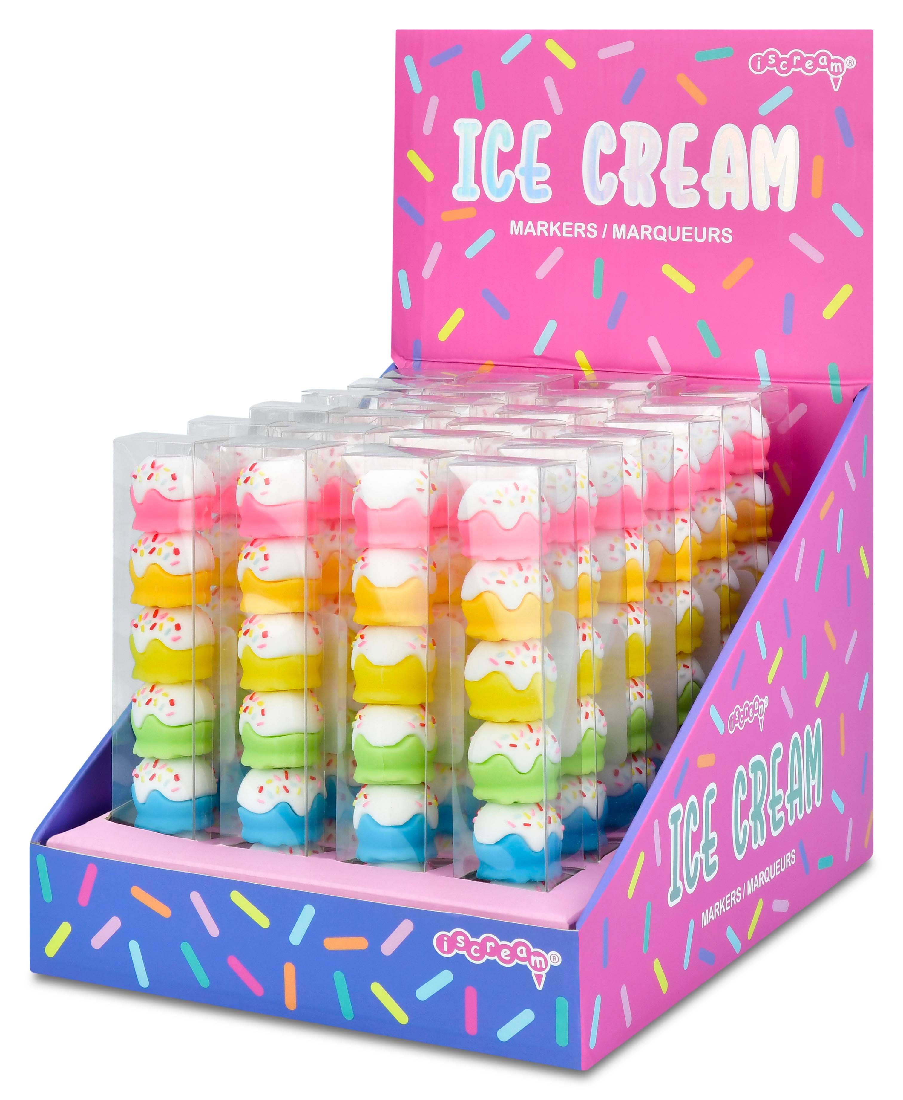 Iscream - Vente Marqueur – enfant et bébé - Marqueurs empilables en forme de glace PDQ - 24 marqueurs3
