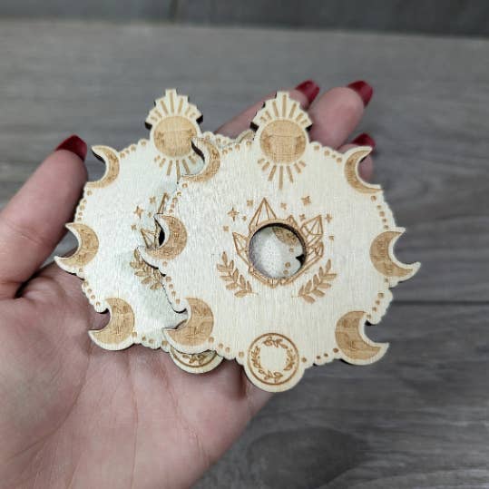 Keystone Crystals - Wholesale Decorative Tabletop Object - Wood Sphere Stand for Small Crystal Spheres – Themes4