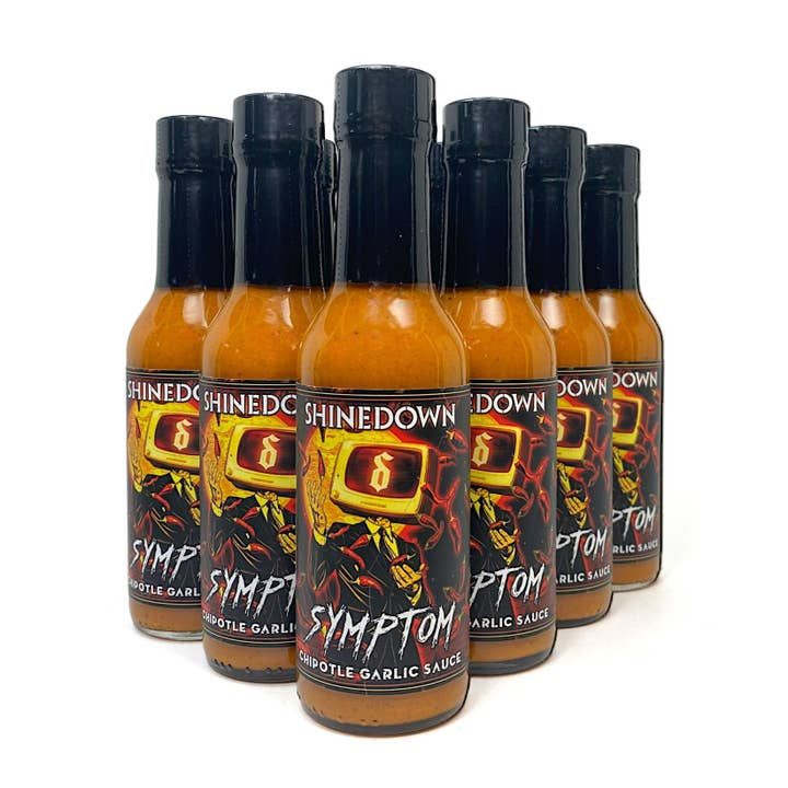 Symptom Chipotle Garlic da Shinedown | Garrafa de 5oz | Picante 3/10 por atacado de TorchBearer Sauces