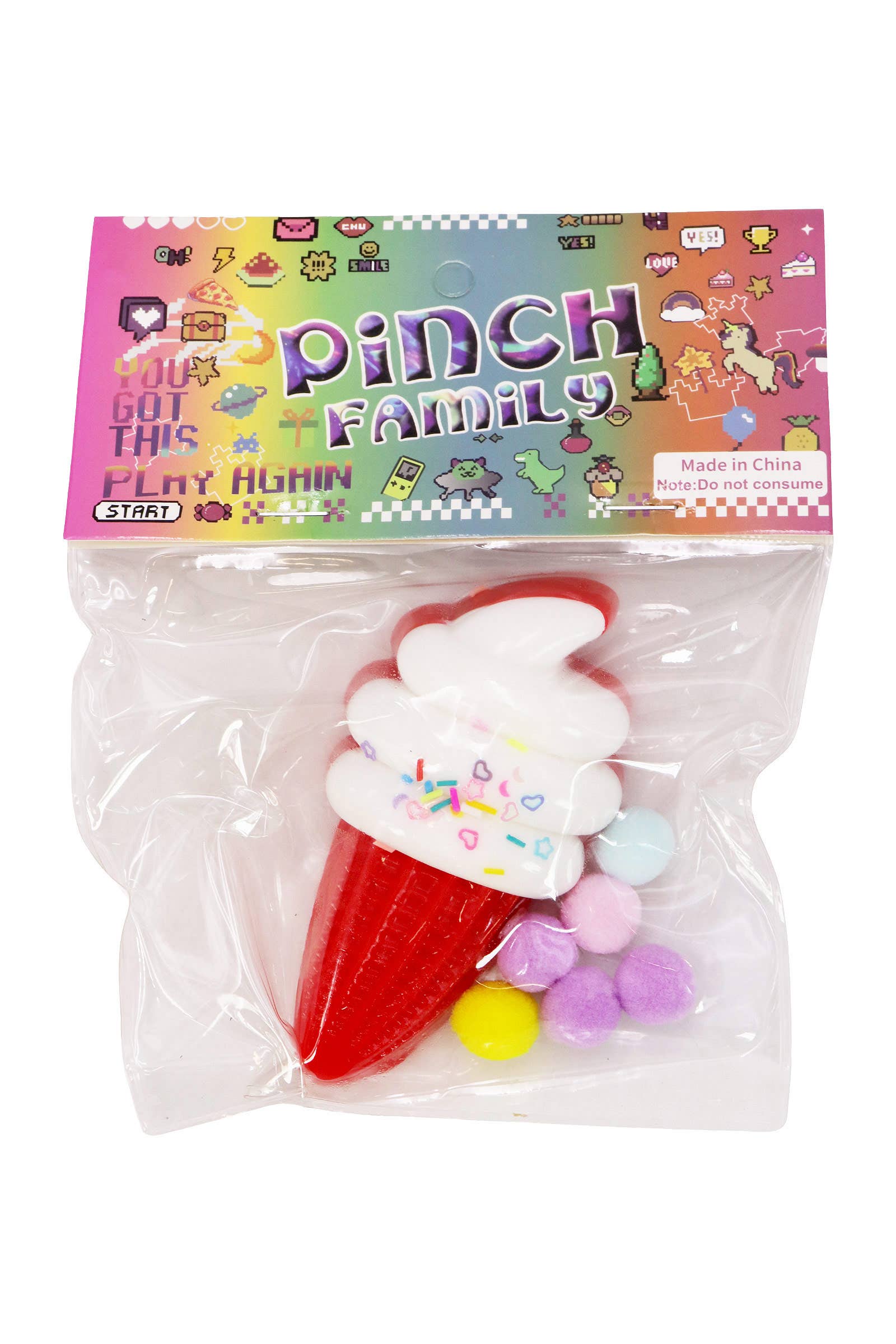 ASSORTED Ice Cream Glitter Sticky Mochi Squishy Bag for wholesale on Faire6