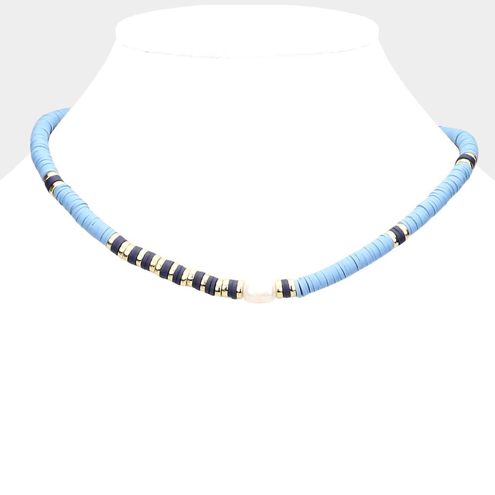 Sensibling Corp. - Wholesale Beaded/Pearl Necklace - Freshwater Pearl Accented Heishi Beaded Necklace0