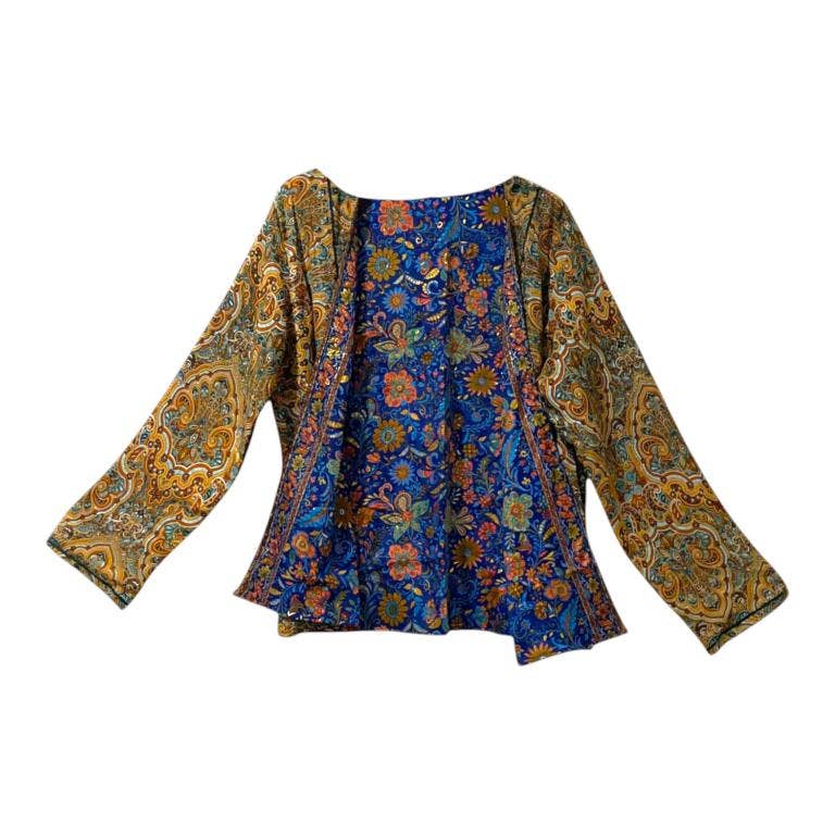 Multicolour Women's Reversible Short Silk Kimono with Exclusive Design for wholesale on Faire2