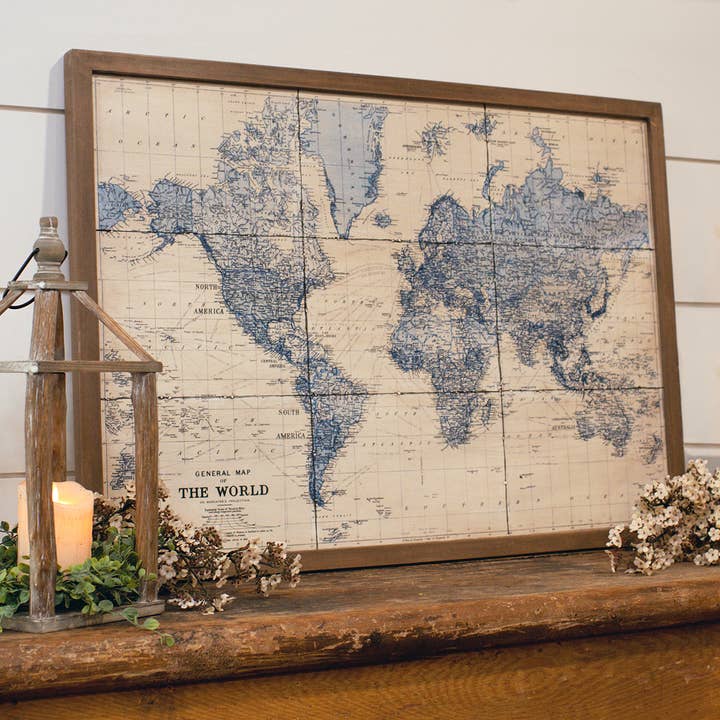 36" METAL WALL MAP for wholesale by Ragon House