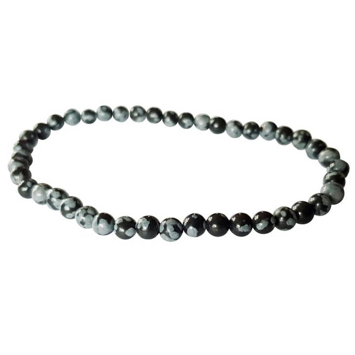 4mm Obsidian Snow Bead Bracelet for wholesale by Artisans de Madagascar