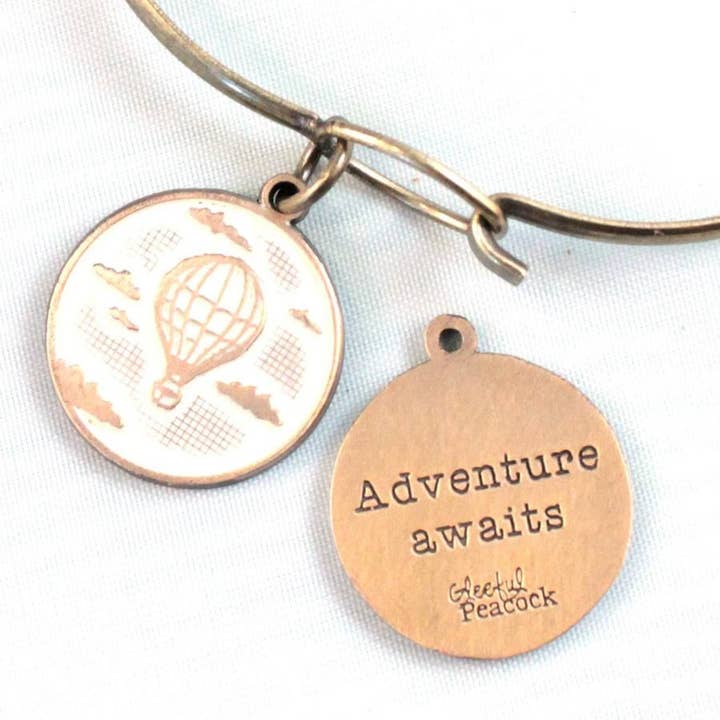 Adventure Awaits Charm (available with Bracelet or Necklace) for wholesale by Gleeful Peacock