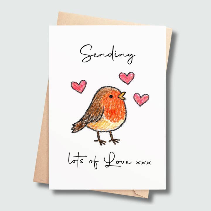 Enviando Mucho Amor – Tarjeta de Felicitación con Petirrojo Irlandés para venta al por mayor de SP Gifts