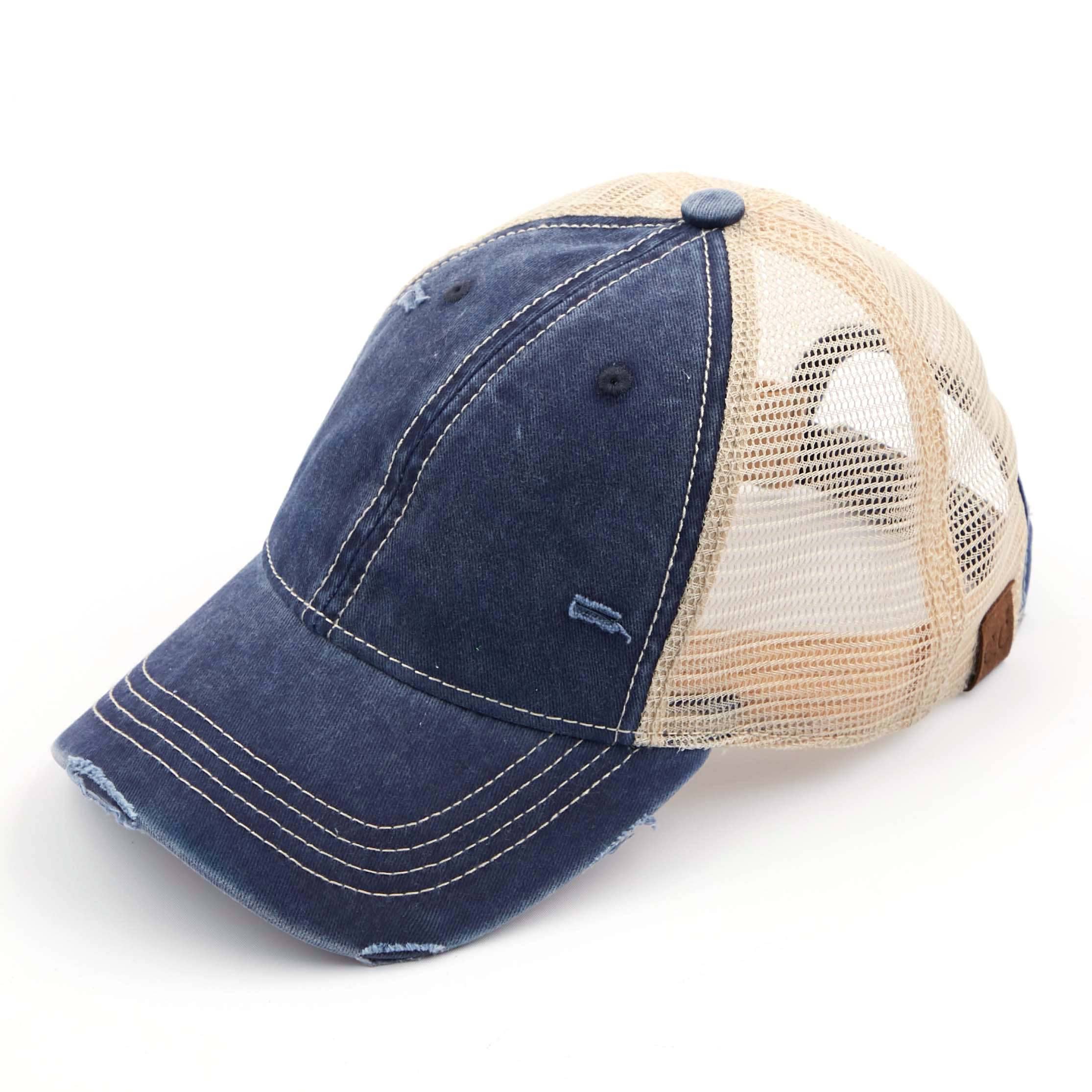 Hana - Wholesale Baseball Cap - Women's - C.C Distressed Washed Mesh Back Baseball Cap3