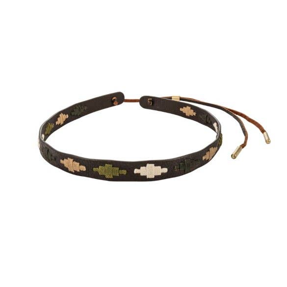 Pampa Leather Hat Band - Beige, Light Green, Cream and Dark for wholesale by pampeano