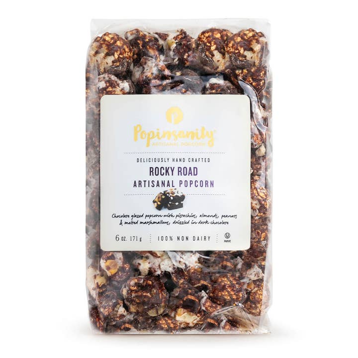 Popinsanity Popcorn & Confections - Wholesale Popcorn - Rocky Road Handcrafted Flavored Gourmet Popcorn - Medium Bag