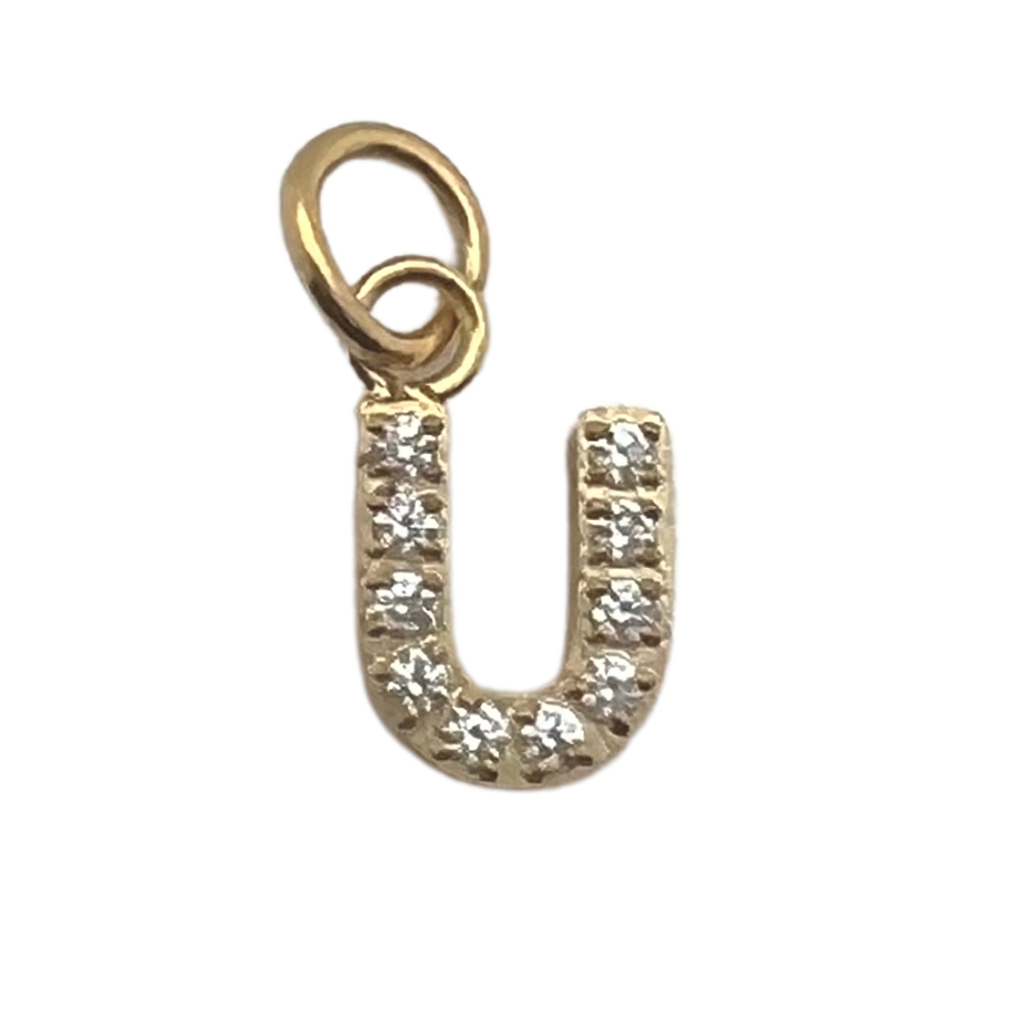 WJW – wholesale Individual charm/pendant – Gold Pavé Set CZ Initial Letter Charms27