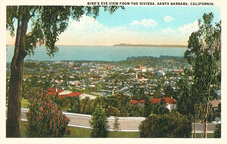 Found Image Press - Wholesale Postcard - Postcard SB-152 Bird's Eye View of Santa Barbara, California0