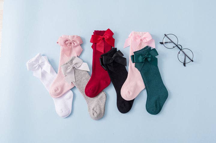 KiddieKickz - Wholesale Socks - Kids - Girls Solid Color Bow Accessories Socks14