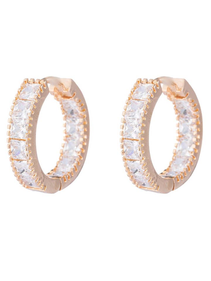 Anna CZ Crystal Huggie for wholesale by Eye Candy Los Angeles