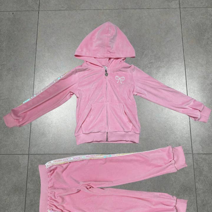 Ellie and Mila - Wholesale Top & Pant Set - Kids - Bow Velvet Sequin Set10