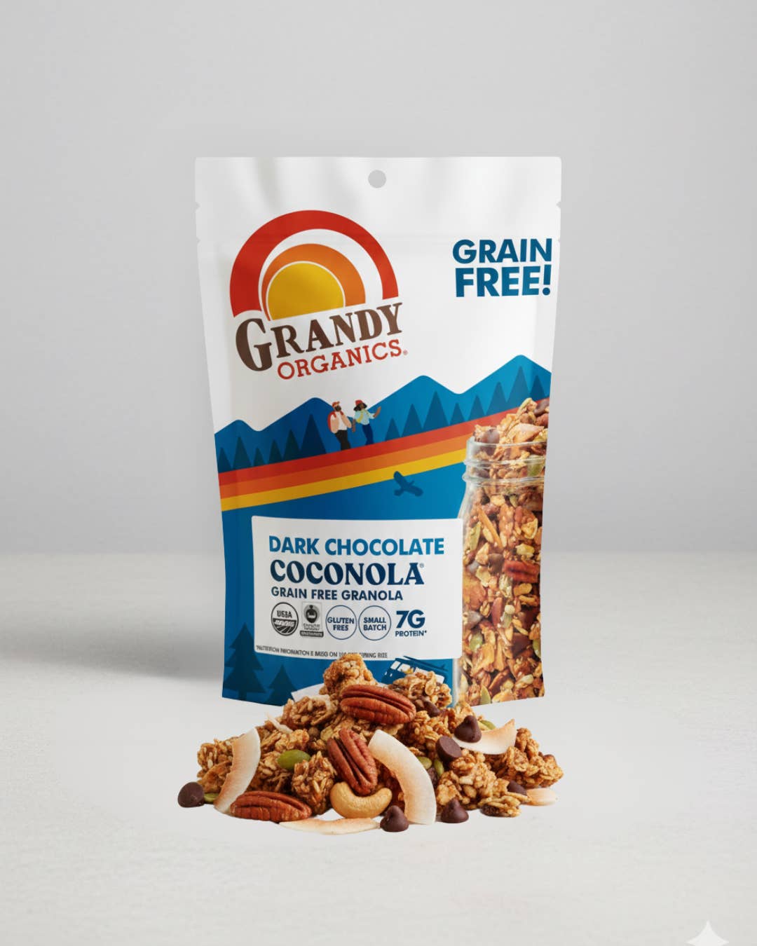 Grandy Organics – Granola por atacado – Coconola de chocolate amargo - Granola sem grãos