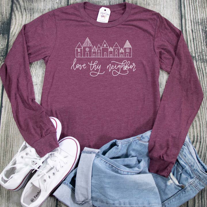 Love Thy Neighbor Crew Longsleeve for wholesale by EllyandGrace