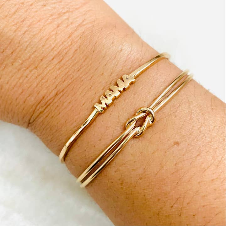 Housegoldjewelry - Venta al por mayor Brazalete - Pulsera con nudo dorado, pulsera para mamá, pulsera tipo brazalete6