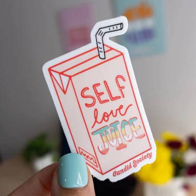Self Love Juice - Autocollant de qualité supérieure pour la vente par Candid Society
